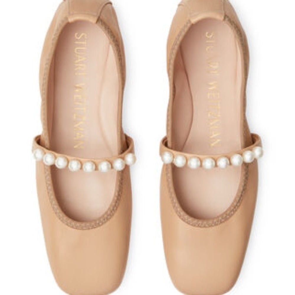 Stuart Weitzman Goldie Pearl Flats 38.5